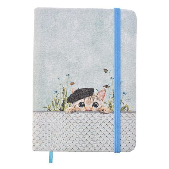 Melady Notitieboekje 14*10 cm Blauw Kunstleer Rechthoek Notitieblok Notebook