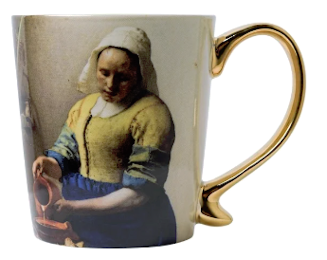 Mok Het Melkmeisje Pastel met gouden Oortje | Heinen Delfts Blauw | Souvenir