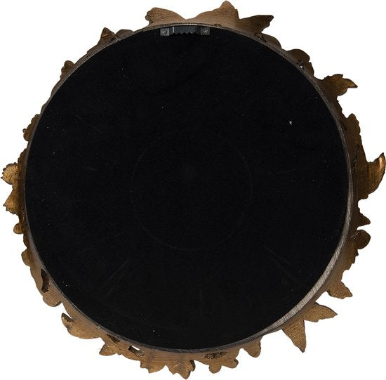 Clayre & Eef Spiegel Ø 34 cm Goudkleurig Kunststof Rond Grote Spiegel Wand spiegel Muur spiegel