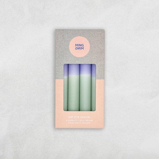 MINGMING - Kaarsen - Dip Dye - Sweet Lavender/Eucalyptus - Set van 4