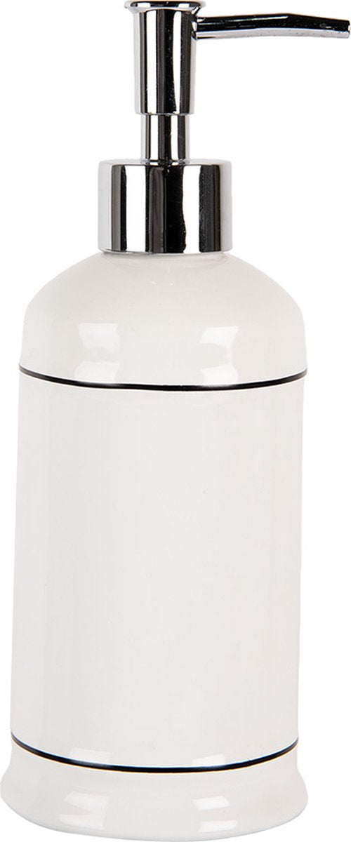 Clayre & Eef Zeepdispenser 350 ml Wit Keramiek Zeeppompje
