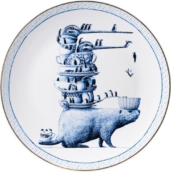 Wandbord Bever | Heinen Delfts Blauw | Redmer Hoekstra | Delfts Blauw | Souvenir