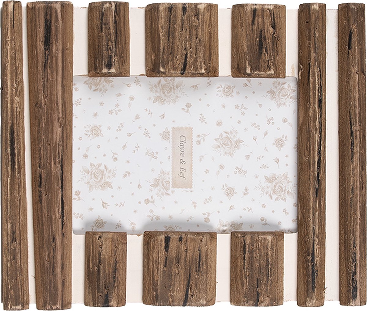 Clayre & Eef Fotolijst 13x18 cm Bruin Hout Glas Rechthoek Fotokader