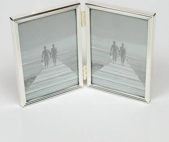 AL verzilverd twee luik voor 5x8 cm foto,s