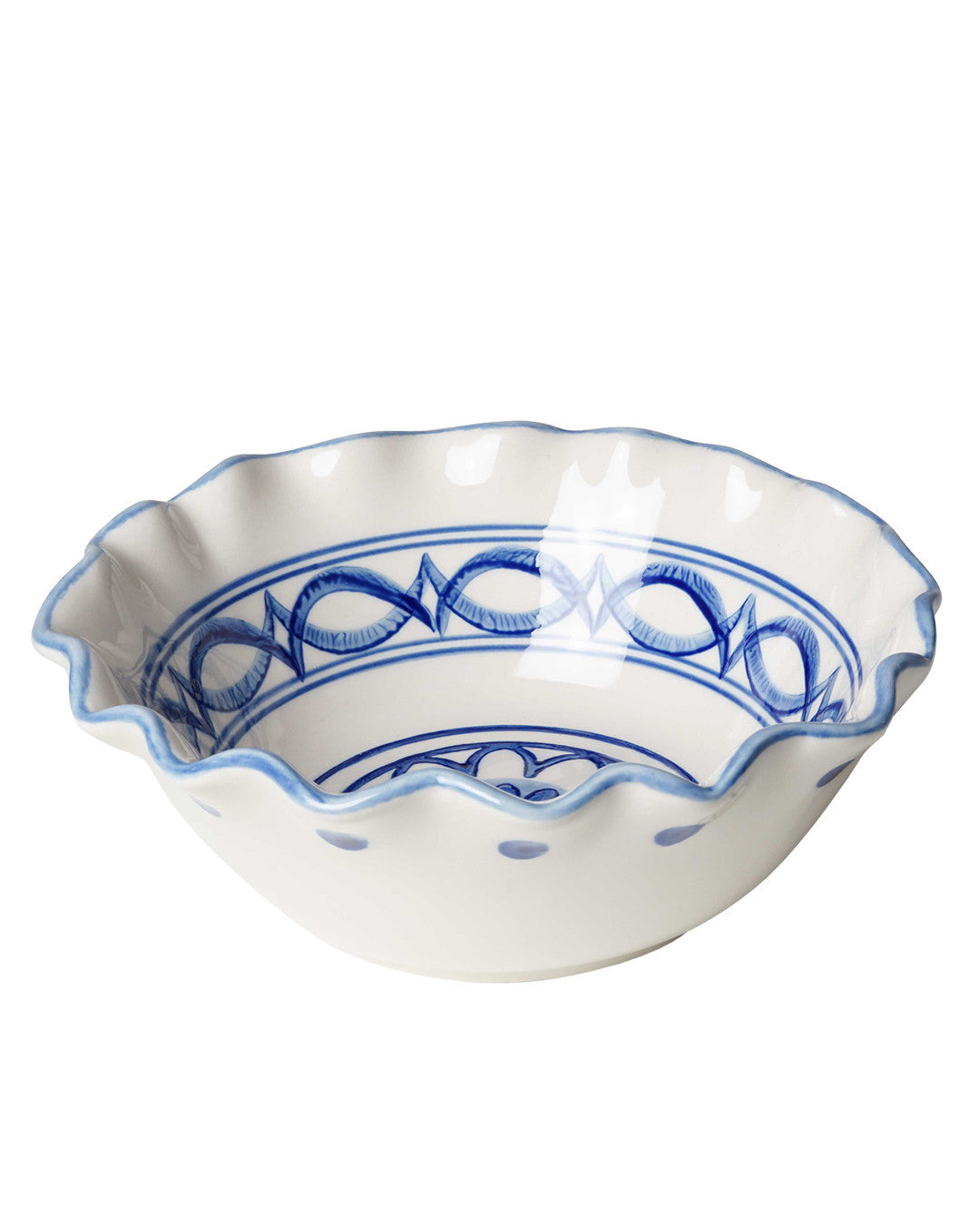 Heinen Delfts Blauw Kom Golven Majolica – 16 cm
