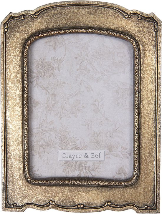 Clayre & Eef Fotolijst 18*2*24 cm / 13*18 cm Bruin Kunststof Glas Rechthoek Fotokader Wissellijst Foto Frame