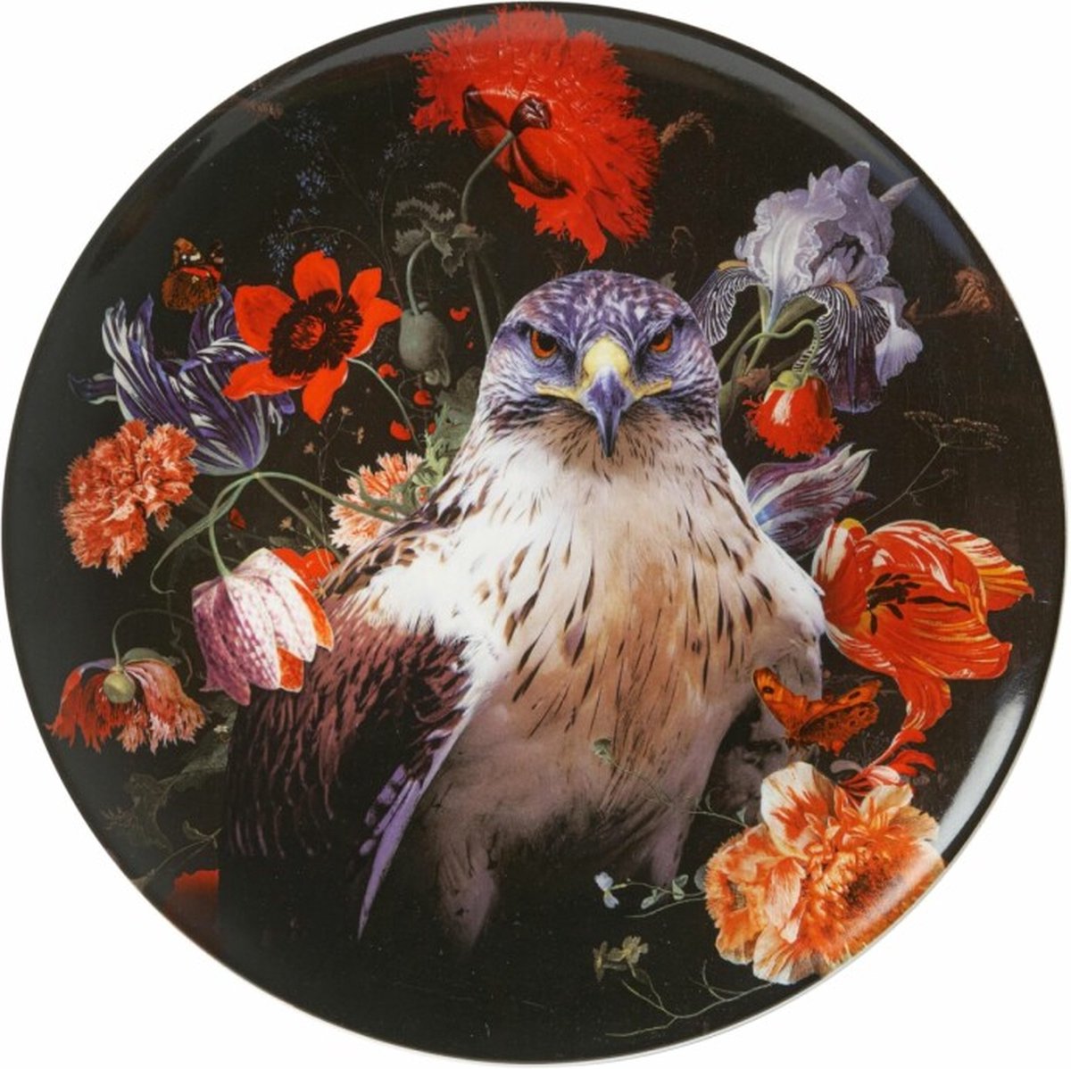 Heinen Delfts Blauw | Wandbord Slechtvalk | Ø 26,5 cm