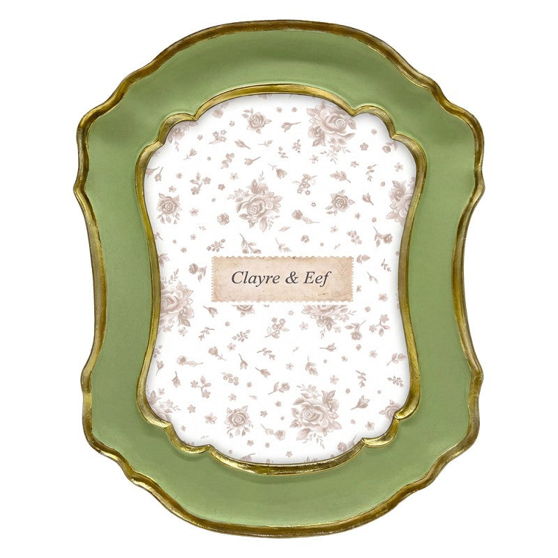 Clayre & Eef Fotolijst Groen met gouden rand 13x18