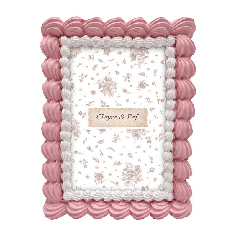 Clayre & Eef Fotolijst Roze Toefjes 10x15