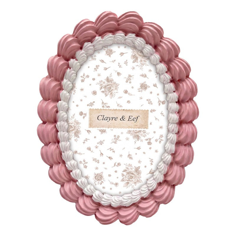 Clayre & Eef Fotolijst ovaal Roze 10x15