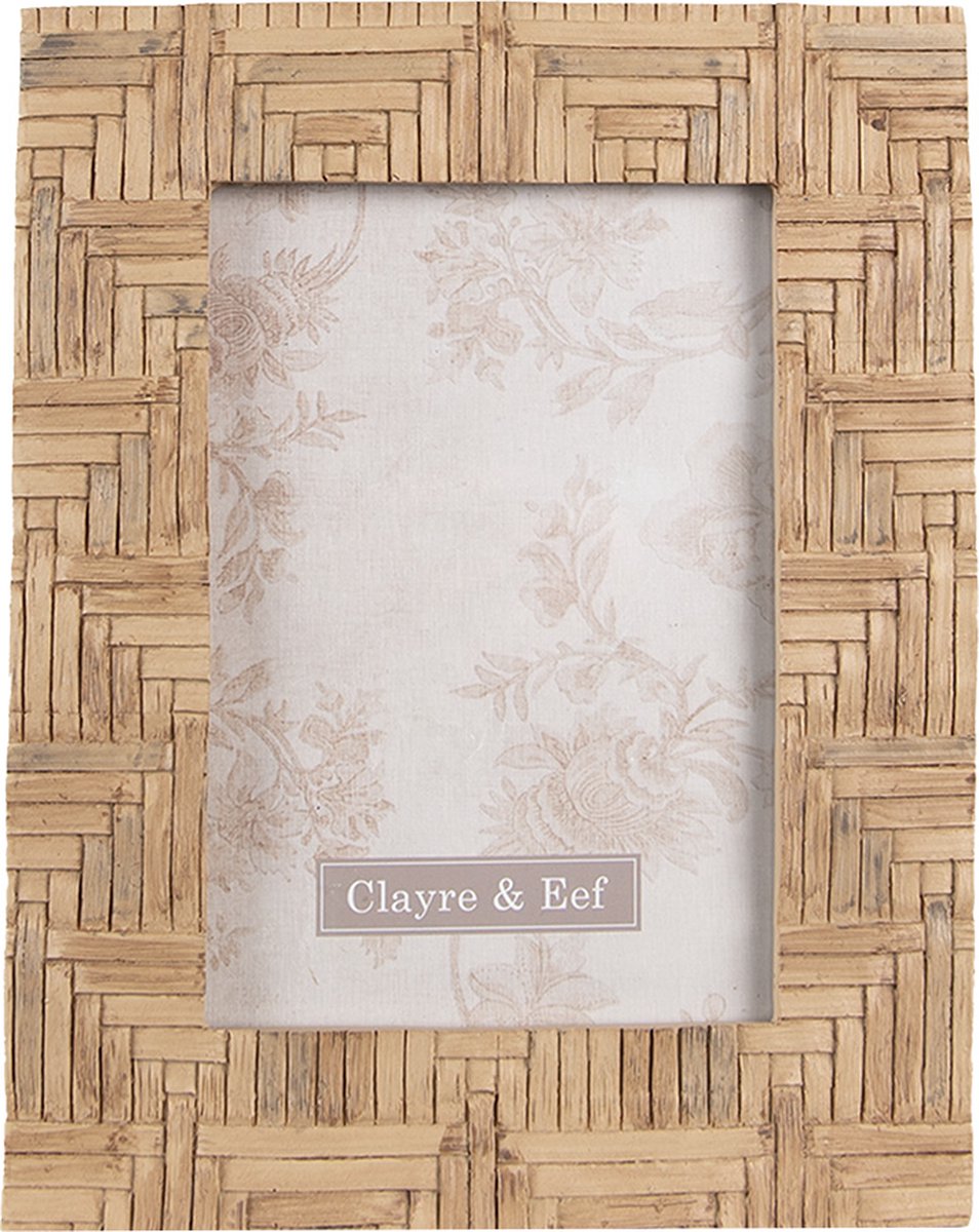 Clayre & Eef Fotolijst 10x15 cm Bruin Kunststof Glas Rechthoek Fotokader