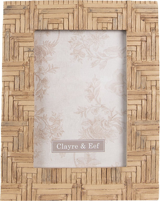 Clayre & Eef Fotolijst 10x15 cm Bruin Kunststof Glas Rechthoek Fotokader