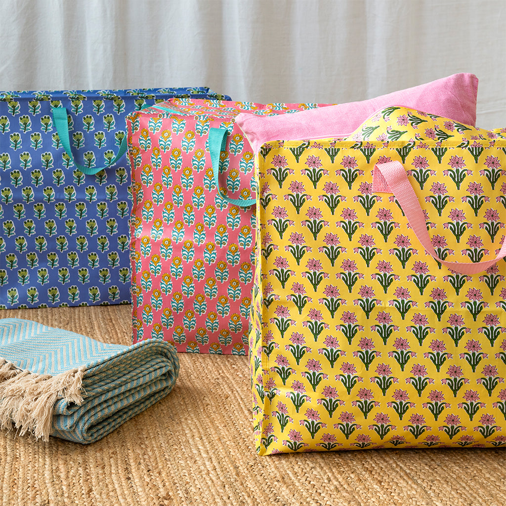 Rex London Jumbo Opbergtas Chandani – Grote Opbergzak met Rits – Duurzame Shopper voor Verhuizen, Was & Speelgoed