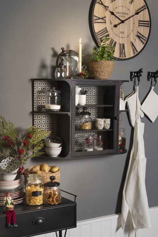 Clayre & Eef Keukenschort 70*85 cm Wit Katoen unie BBQ Schort Cadeau voor haar Kookschort
