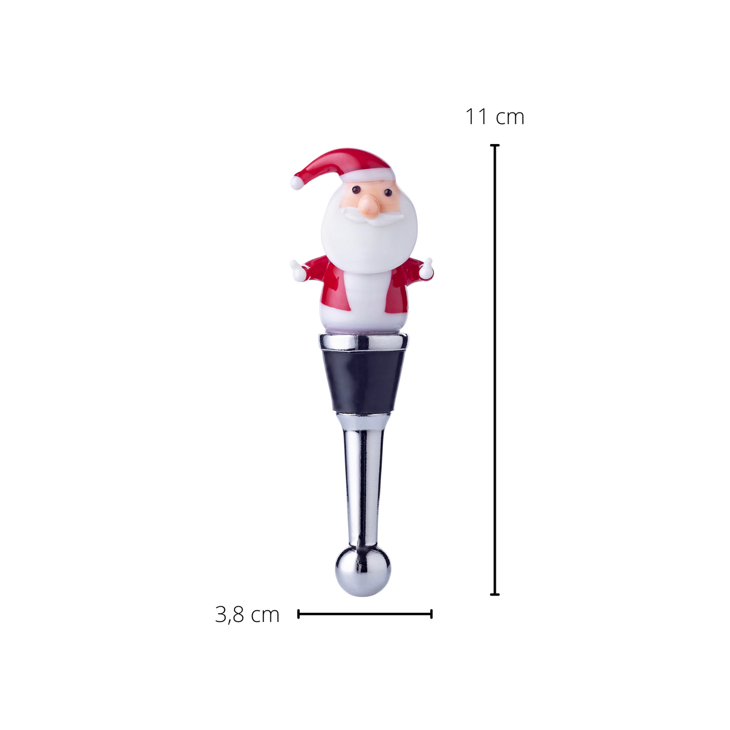 Edzard - Wijnstopper - Kerstman - Muranoglas - 11 cm