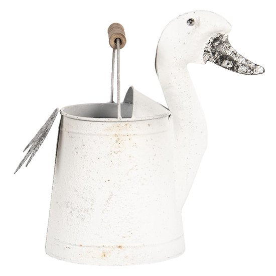 Clayre & Eef Decoratie Gieter 31x16x27 cm Wit Metaal Huisdecoratie