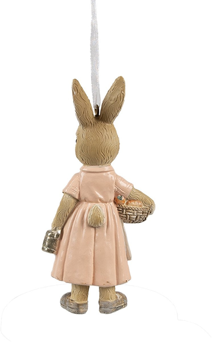Clayre & Eef Paashanger Konijn 12 cm Beige Kunststof