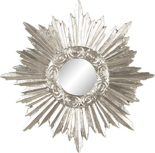 Clayre & Eef Decoratie 19*2*19 cm Zilverkleurig Kunststof Glas Rond Decoratief Figuur Decoratieve Accessoires Woonaccessoires