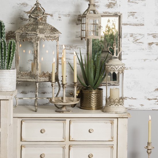 Clayre & Eef Decoratief Opbergdoosje Ø 15*18 cm Koperkleurig Ijzer Rond Opbergbox