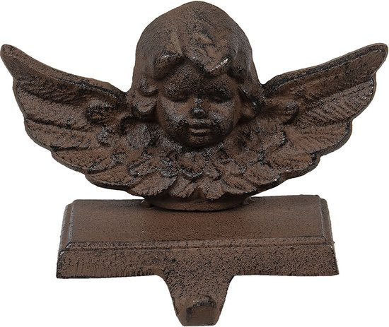 Clayre & Eef Kerstdecoratie Engel 17*9*13 cm Bruin Ijzer Decoratief Figuur Decoratieve Accessoires Woonaccessoires