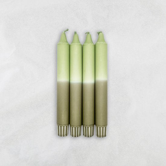 MINGMING - Kaarsen - Dip Dye - Pistache/Martini Olive - Set van 4