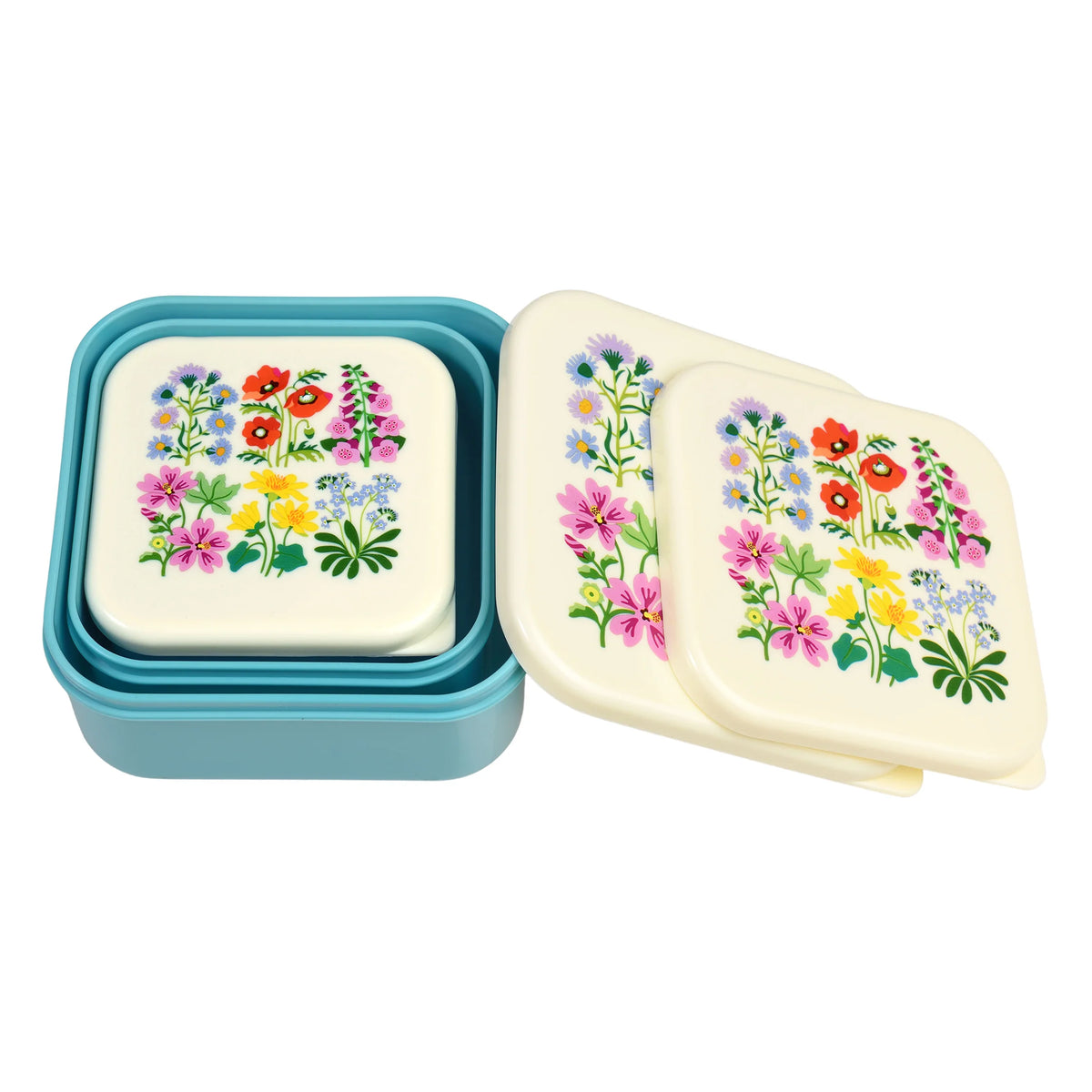 Snackbox / Lunchbox (3st.) Wild Flowers van Rex London