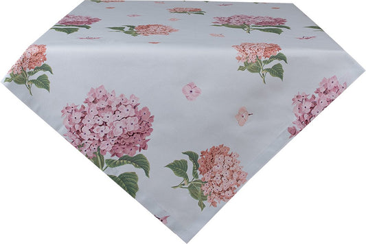 Clayre & Eef Tafelkleed 100x100 cm Blauw Roze Katoen Vierkant Hortensia