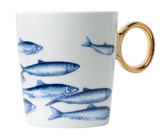 Mok vissen Goud | Heinen Delfts Blauw | Souvenir