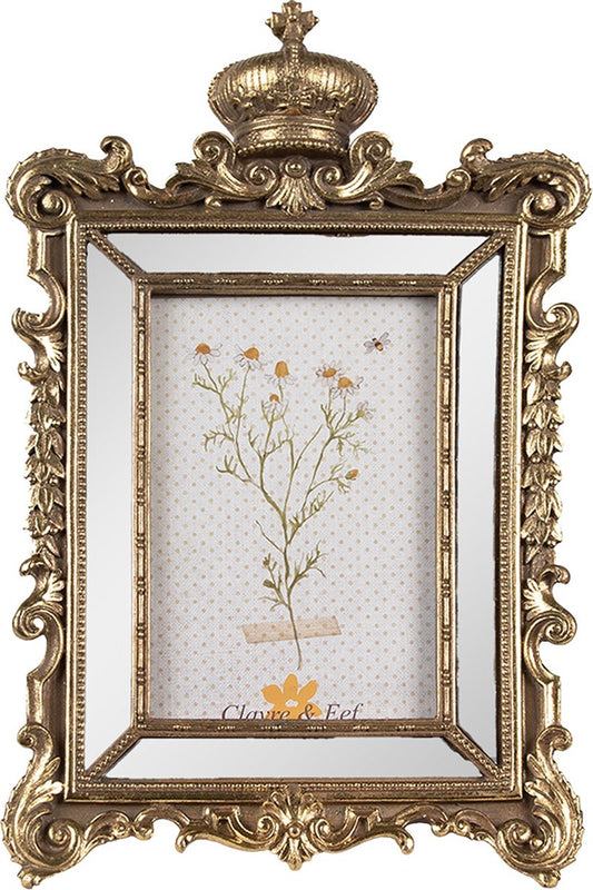 Clayre & Eef Fotolijst 13x18 cm Goudkleurig Kunststof Glas Fotokader