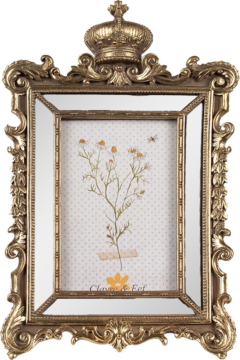 Clayre & Eef Fotolijst 10x15 cm Goudkleurig Kunststof Glas Fotokader