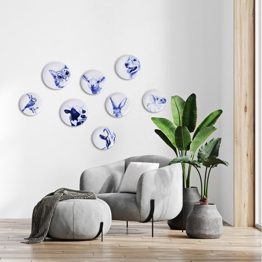 Wandbord Pimpelmees - Keramiek - 20 cm