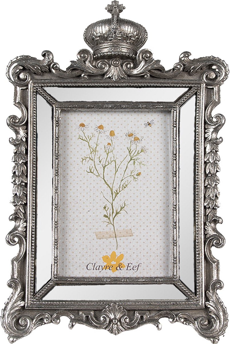 Clayre & Eef Fotolijst 13x18 cm Zilverkleurig Kunststof Glas Fotokader