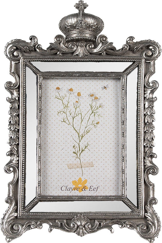 Clayre & Eef Fotolijst 13x18 cm Zilverkleurig Kunststof Glas Fotokader