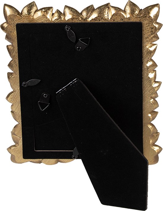 Clayre & Eef Fotolijst 10x15 cm Goudkleurig Kunststof Bloemen Fotokader Wissellijst Foto Frame