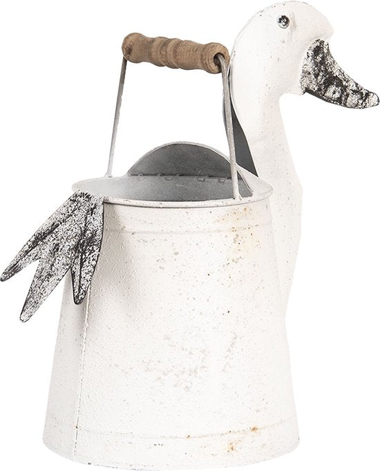 Clayre & Eef Decoratie Gieter 31x16x27 cm Wit Metaal Huisdecoratie