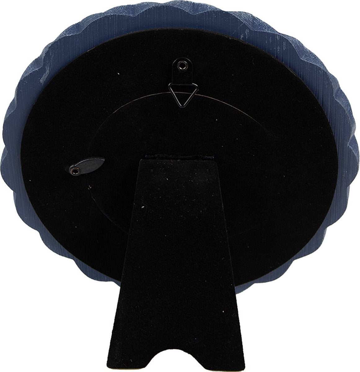 Clayre & Eef Fotolijst Ø 10 cm Blauw Kunststof Rond Fotokader