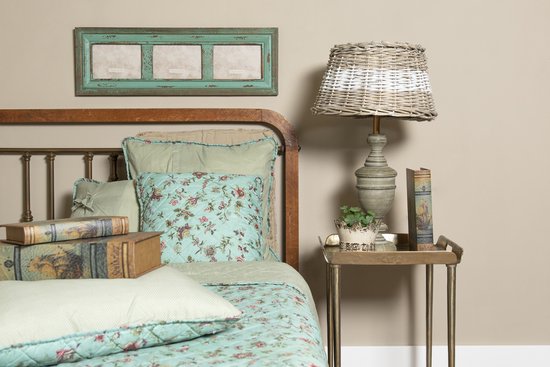 Clayre & Eef Kussenhoes 50*50 cm Turquoise Polyester Vierkant Sierkussenhoes Kussen hoes