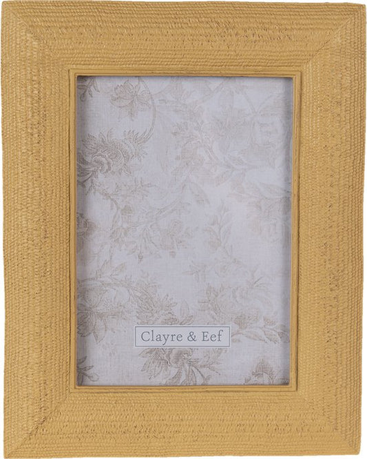Clayre & Eef Fotolijst 13*18 cm Goudkleurig Kunststof Fotokader Wissellijst Foto Frame
