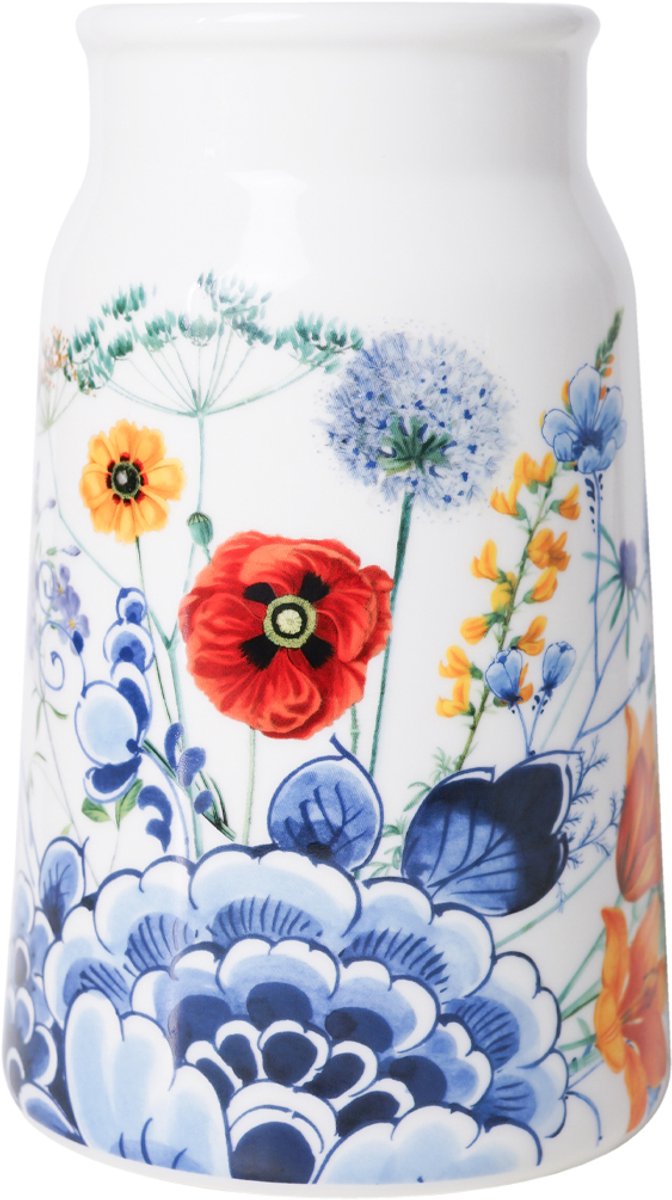 Melkbus vaas Wildbloemen Bloemen oase - Keramiek - 20,5 cm
