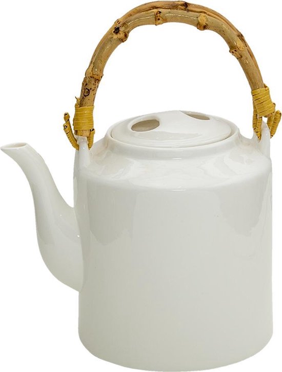 Clayre & Eef Theepot 1500 ml Wit Porselein