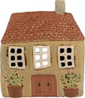Clayre & Eef Waxinelichthouder Huis 17x10x19 cm Groen Oranje Keramiek