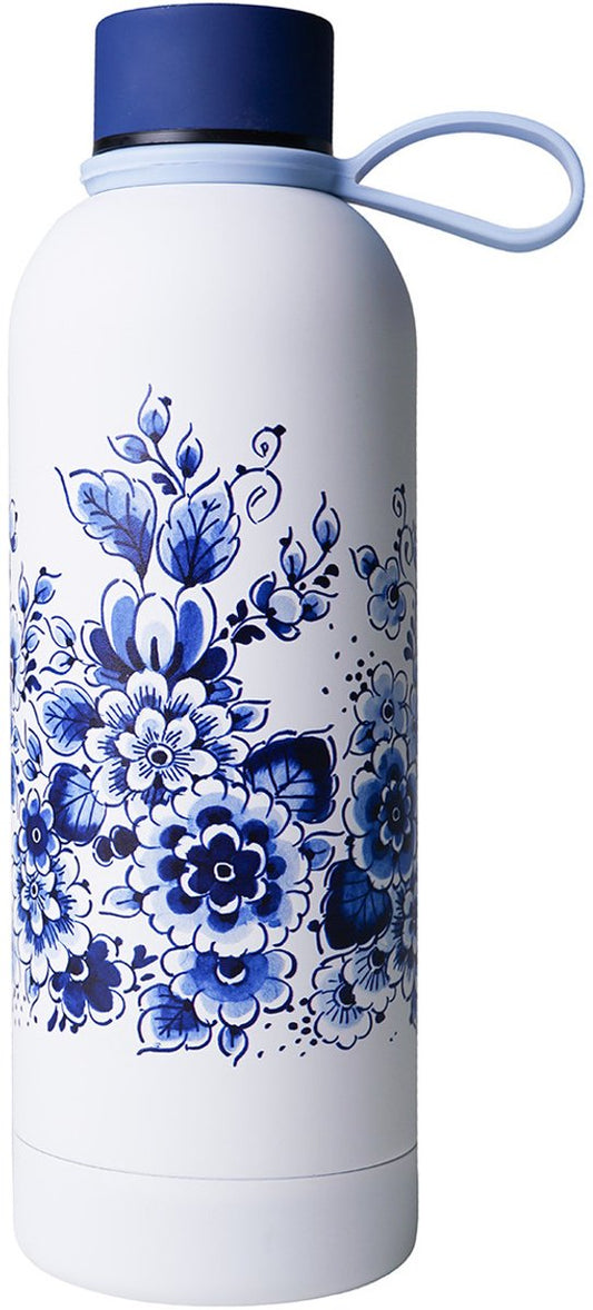 Heinen Delftblauw Waterfles Delfts blauw Geïsoleerd RVS