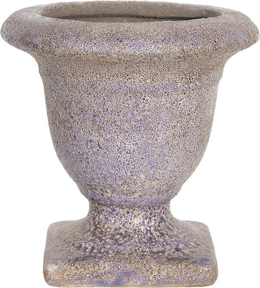 Clayre & Eef Bloempot Binnen Ø 12*12 cm Paars Keramiek Plantenpot
