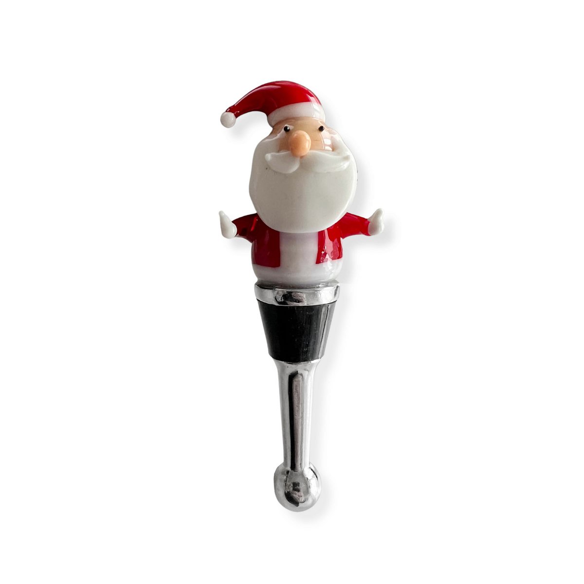 Edzard - Wijnstopper - Kerstman - Muranoglas - 11 cm