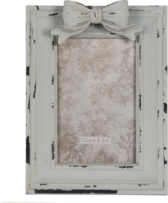 Clayre & Eef Fotolijst 16*3*21 cm / 10*15 cm Blauw MDF Glas Rechthoek Fotokader Wissellijst Foto Frame