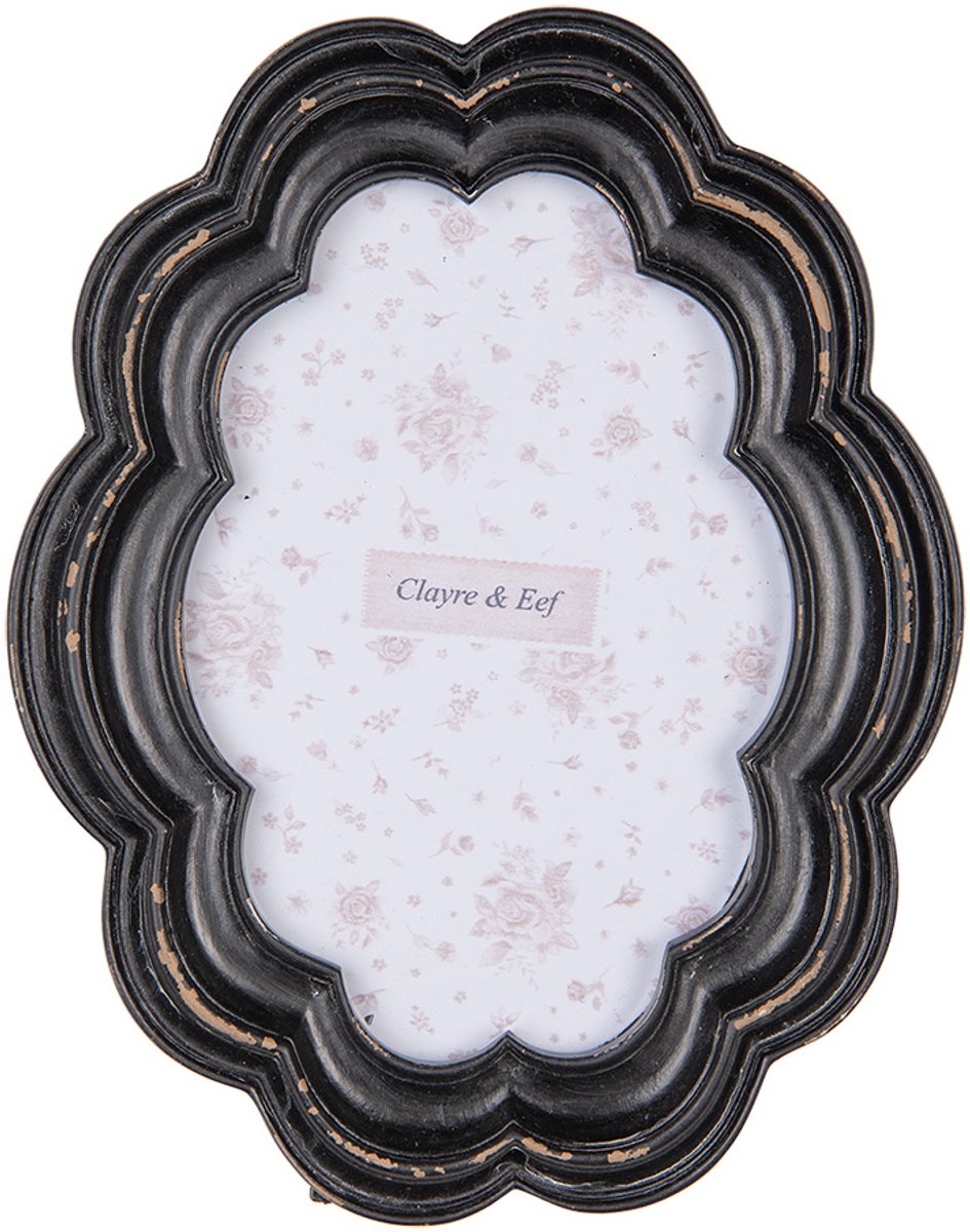 Clayre & Eef Fotolijst 10x15 cm Zwart Kunststof Glas