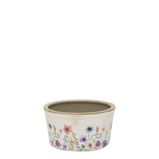 Chic Antique Fleurville Bloempot / Plantenpot – Met Wilde Bloemen decoratie – Frans-landelijke Decoratie