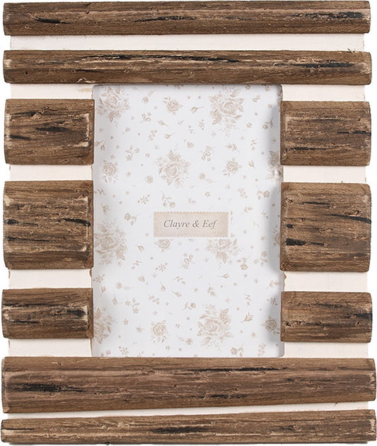 Clayre & Eef Fotolijst 13x18 cm Bruin Hout Glas Rechthoek Fotokader