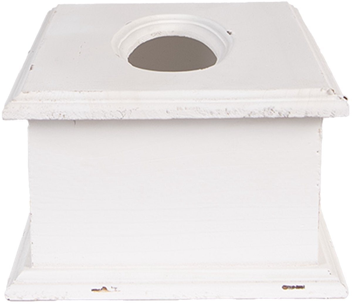 Clayre & Eef Tissue Box 28x16x10 cm Wit Hout