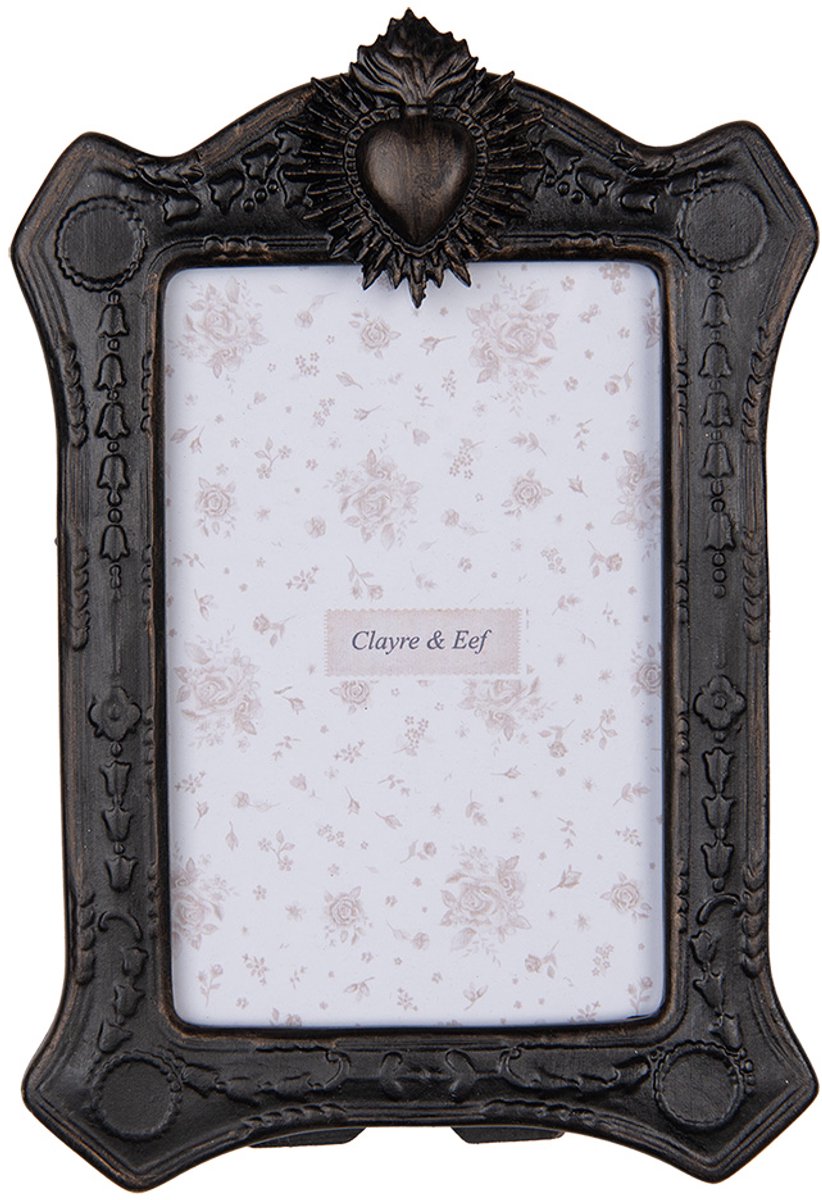 Clayre & Eef Fotolijst 10x15 cm Zwart Kunststof Glas
